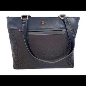 Black Tommy Hilfiger tote with card wallet